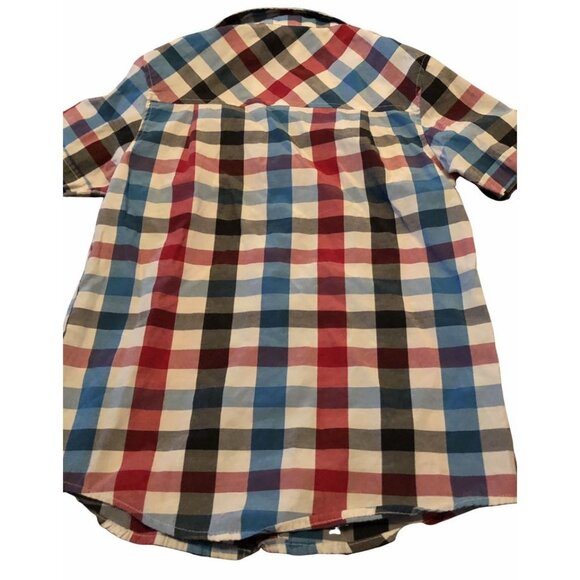 Roadblock Boys Button Down Plaid Shirt Size S/8  Short Sleeve Multicolor Pockets - Picture 2 of 4